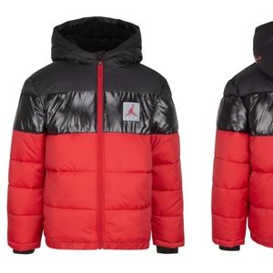 Jordan Jackets \u0026 Coats | Jordan Big Boys Bold Stripe Puffer Gym Red | Color: Black/Red | Size: MB | Bella_Scarlet's Closet